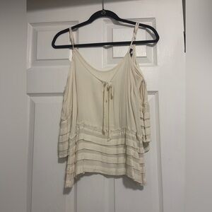American Eagle Outfitters Cream Striped Blouse